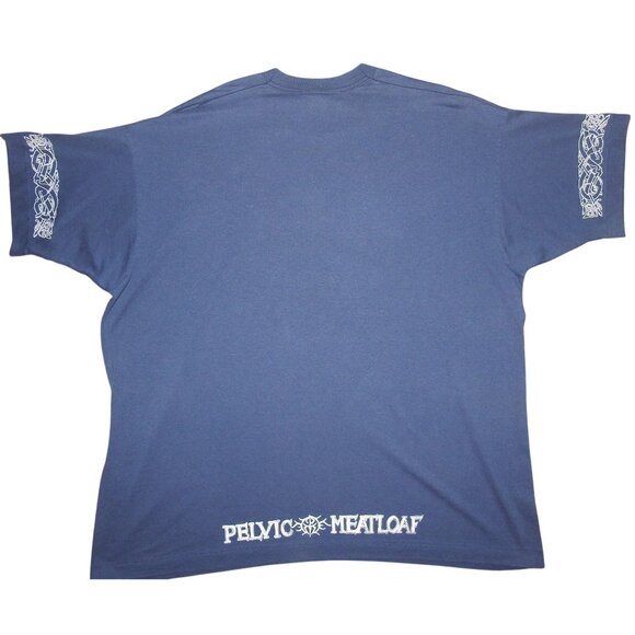 Vintage Pelvic Meatloaf Single Stitch Short Sleeve Navy Band Tee T-Shirt 3XL - Picture 7 of 8